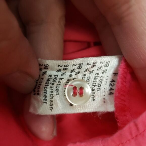 Lacoste pink button up cap sleeve blouse - Picture 3 of 8